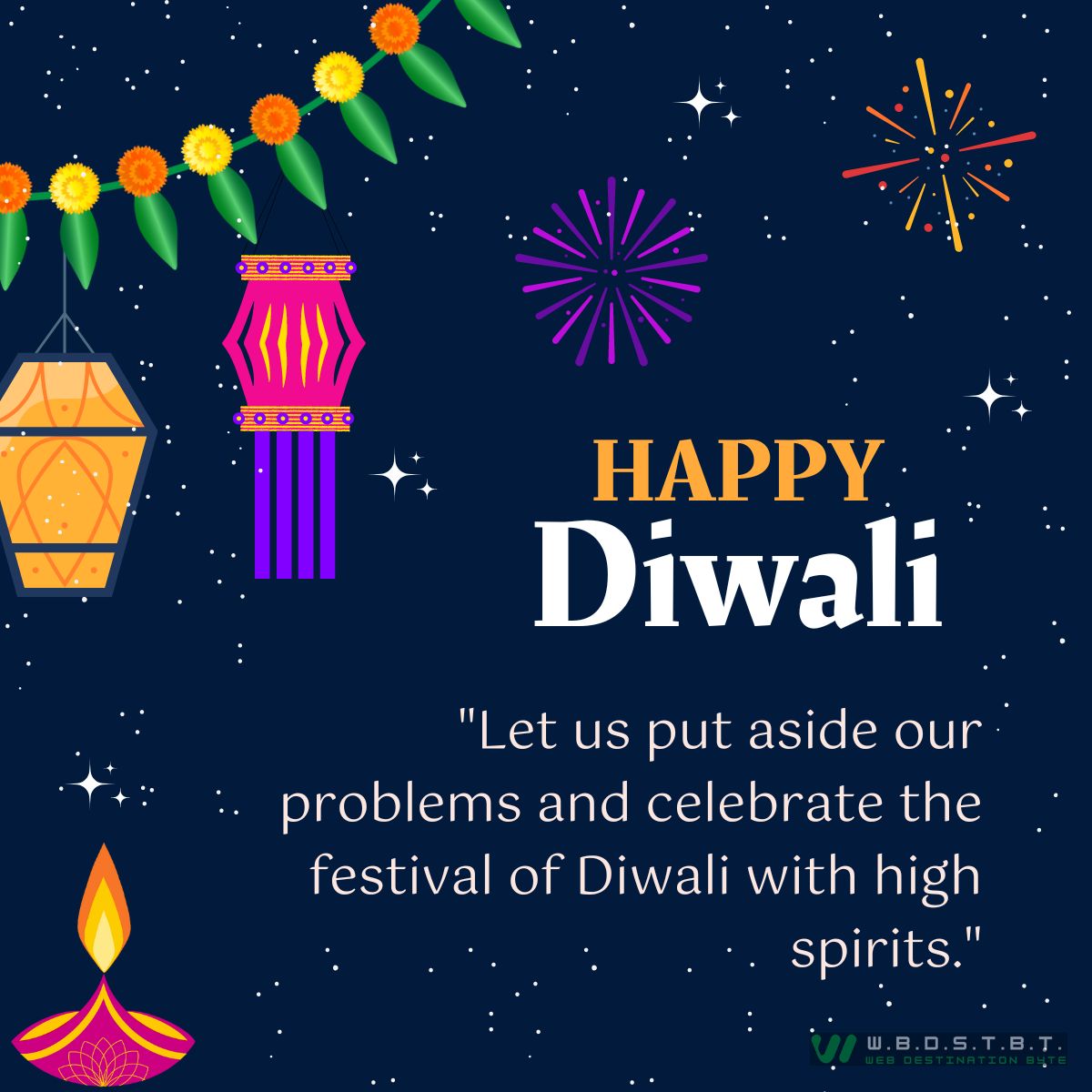 "Let us put aside our problems and celebrate the festival of Diwali with high spirits."